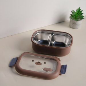 Lunch Box avec Compartiments Inox & Couvercle Hermétique