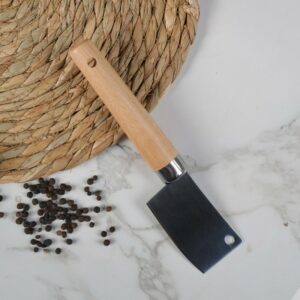 Mini Couprette de Cuisine en Inox avec Manche en Bois