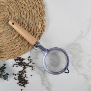 Passoire Fine en Inox avec Manche Bois