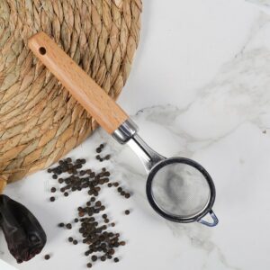 Passoire Fine en Inox avec Manche Bois