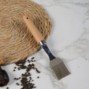 Pinceau de Cuisine en Silicone avec Manche en Bois