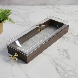 Plateau Rectangulaire avec Couvercle Transparent