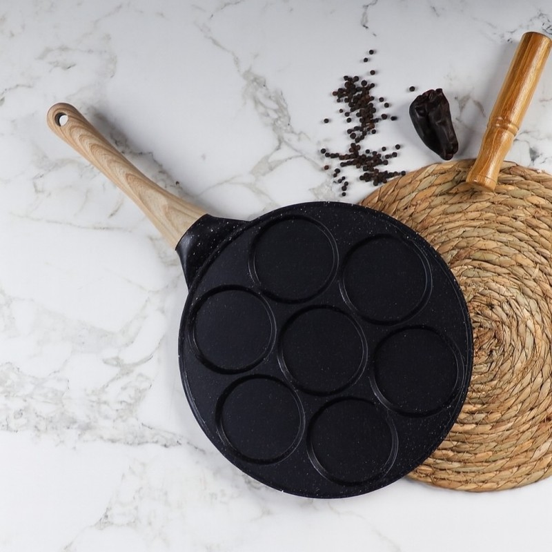 Poêle à Pancakes 25 cm en Granite avec 7 Empreintes