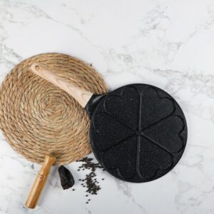 Poêle à Pancakes 25 cm en Granite avec 6 Coeurs