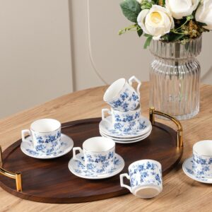 Service à Café Noir en Porcelaine 12 Pièces