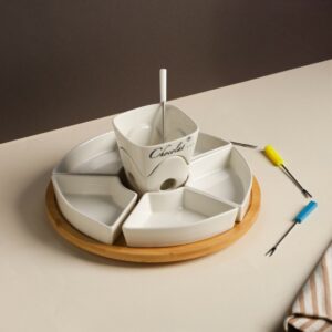 Service à Fondue au Chocolat en Céramique