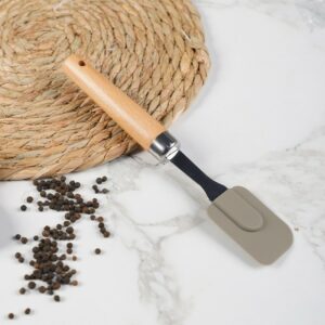 Spatule de Cuisine en Silicone avec Manche en Bois