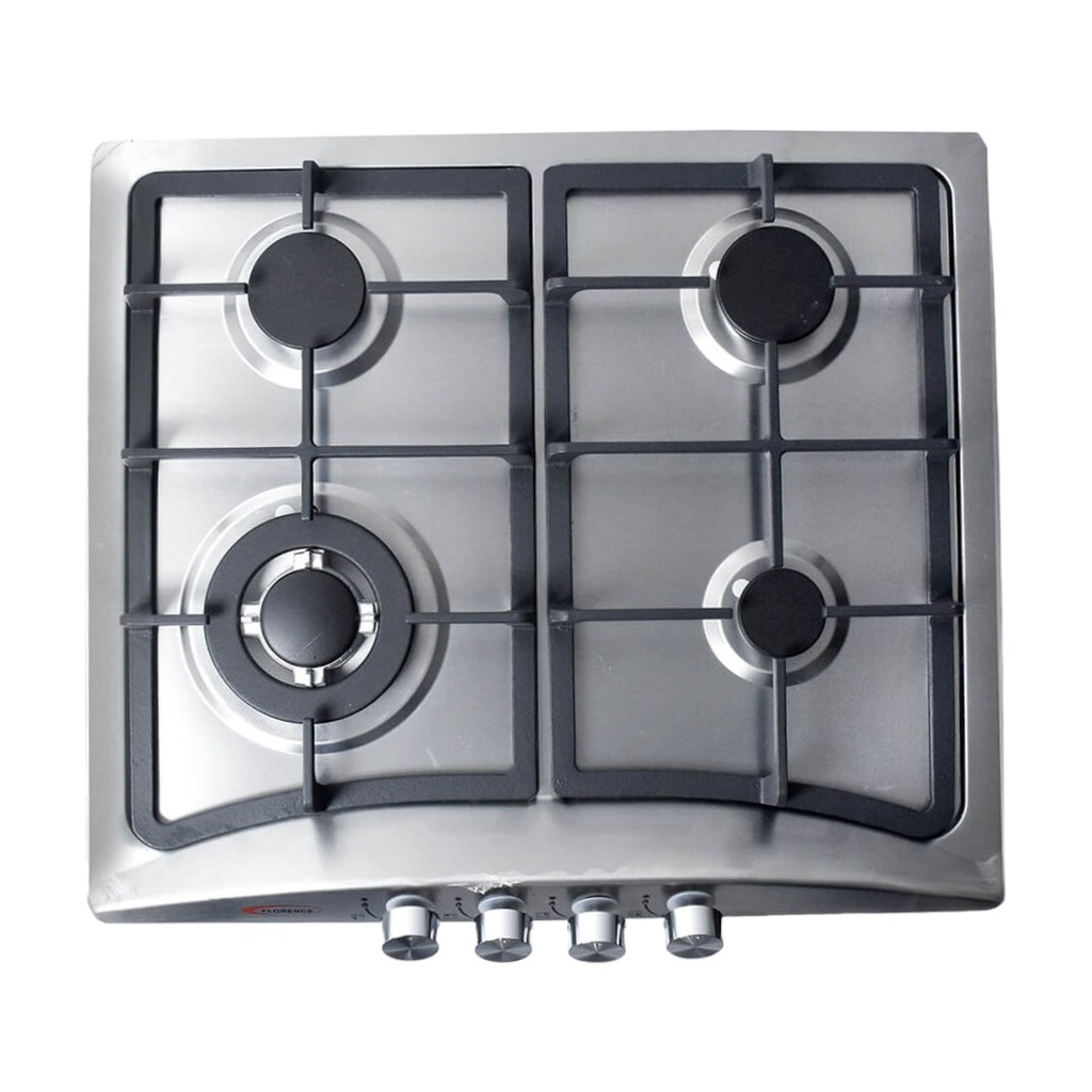 Florence FH-6032SC- Plaque De Cuisson à Gaz 4 Feux Inox et Métal Fonte