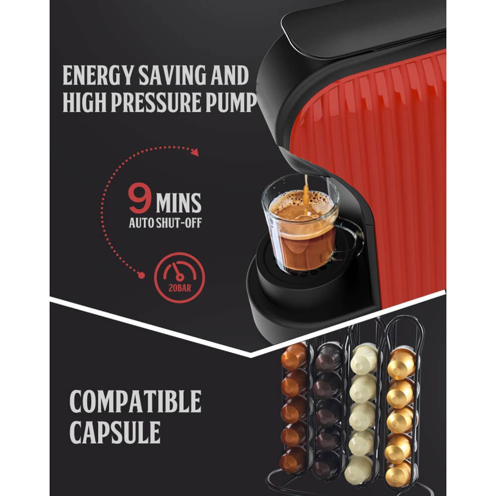 Florence 5634 - Machine café à capsule Nespresso®1400W 1000ML Rouge – Image 5