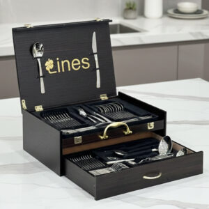 Lines - Coffret Ménagère 72 Pièces en Inox 18/10 Gold