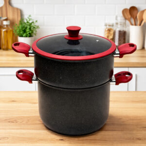 MCS- Couscoussier 6L en Granite Rouge