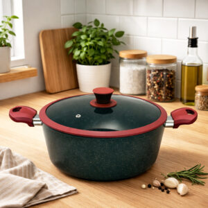 MCS- Faitout 24 cm en Granite Rouge