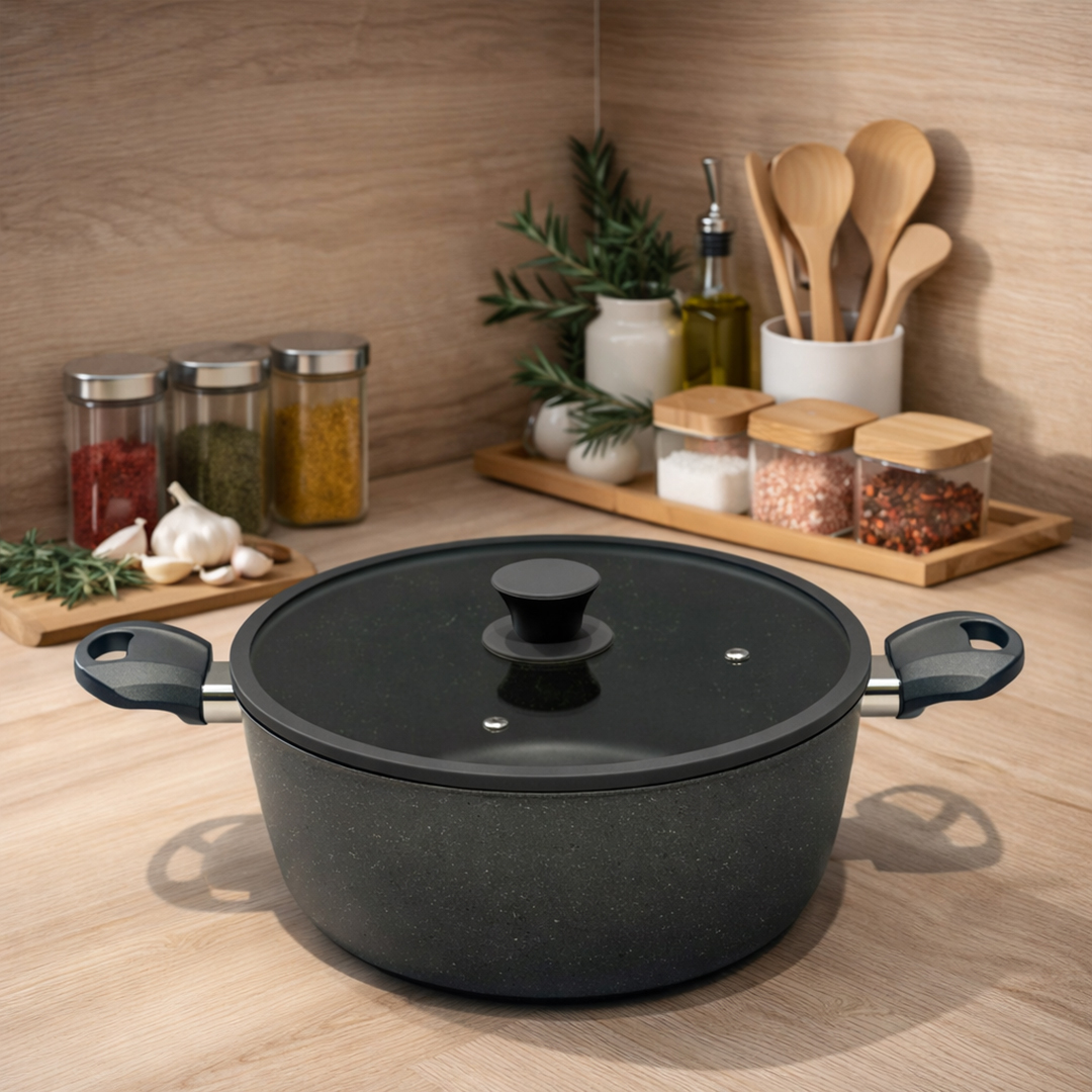 MCS- Faitout 24 cm en Granite Gris