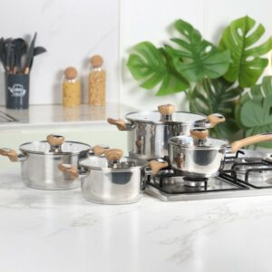 Mixstar - Batterie de Cuisine 8 Pièces en Acier Inoxydable