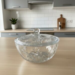 Bonbonnière en Verre 25 cm Transparente avec Couvercle