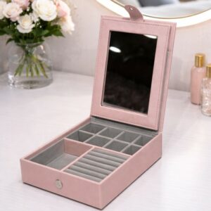 Coffret à Bijoux Vertical avec Grand Miroir