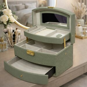 Coffret à Bijoux de Luxe avec Miroir et Tiroirs