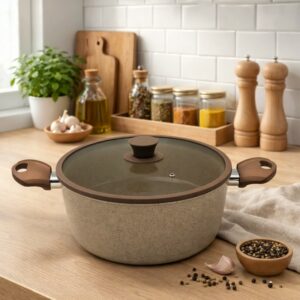 MCS- Faitout 20 cm en Granite Crème