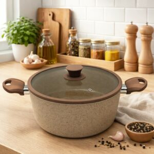 MCS- Faitout 28 cm en Granite Crème