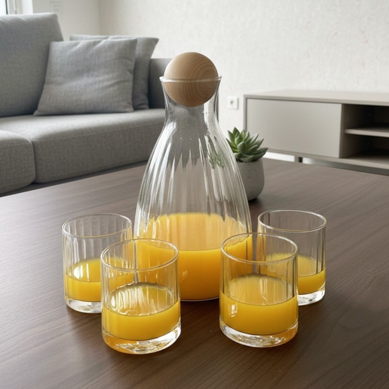 Service à eau 5 Pièces Avec Carafe en Verre