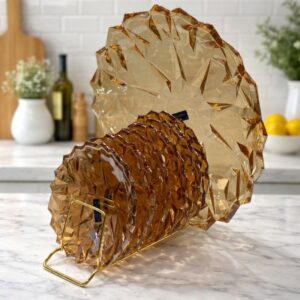 Service à Gâteaux en Verre 7 Pièces Miel