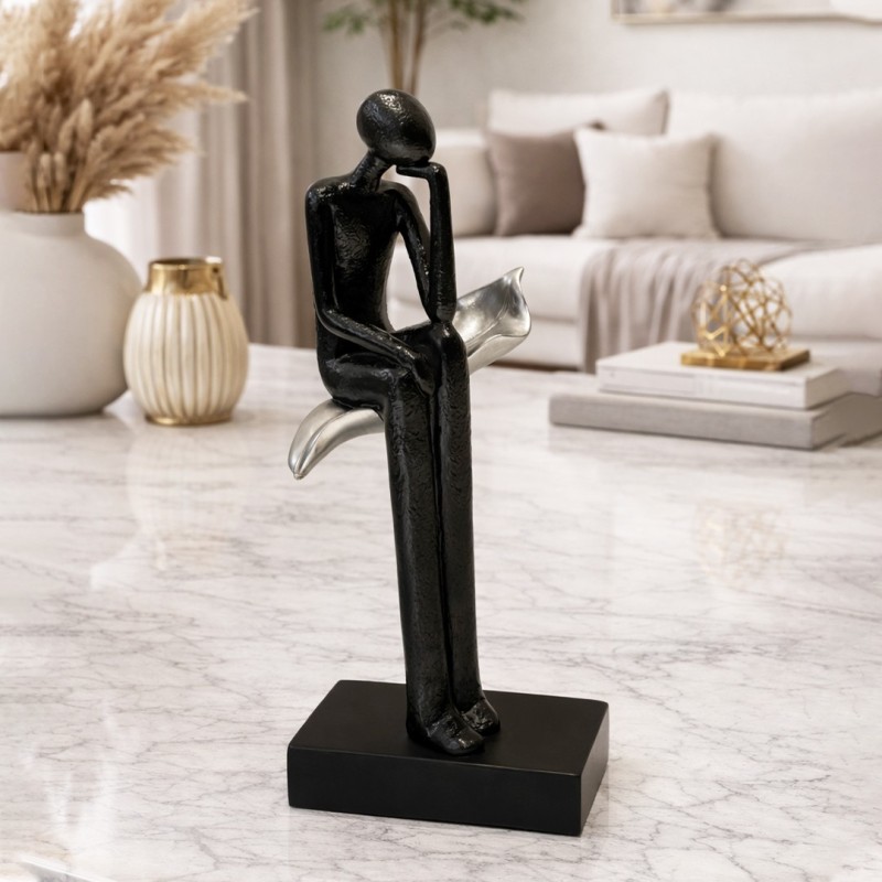 Statue Décorative Personnage Abstrait Pensif en Résine 26 cm – Image 2