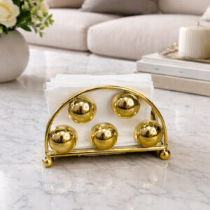 Porte-Serviettes Décoratif en Métal Doré