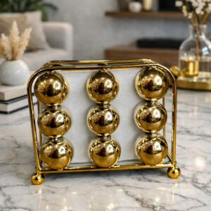 Porte-Serviettes Décoratif en Métal Doré