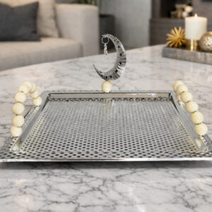 Plateau Décoratif Martelé Ramadan avec Lune