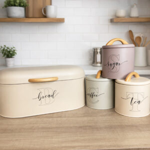 Set Boîte à Pain avec Boîtes Café, Sucre et Thé – 4 Pièces