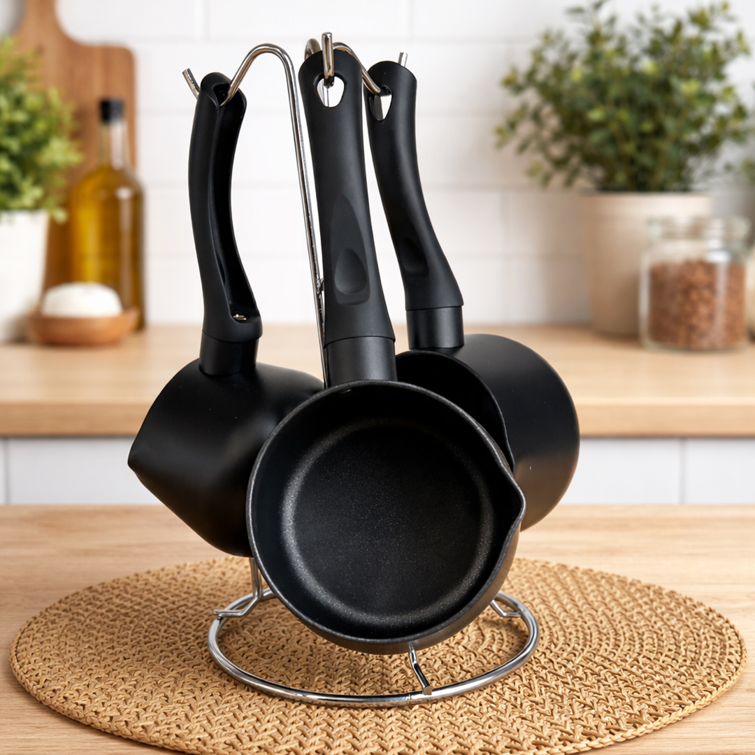 Série de 3 Zezwa Granite avec Support Noir