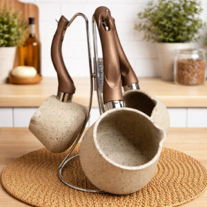 Série de 3 Zezwa Granite avec Support Beige