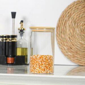 Bocal de Rangement en Verre 15x8 cm avec Couvercle