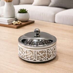 Bonbonnière Décorative 16 cm avec Couvercle Métal