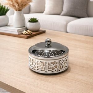 Bonbonnière Décorative 15 cm avec Couvercle Métal