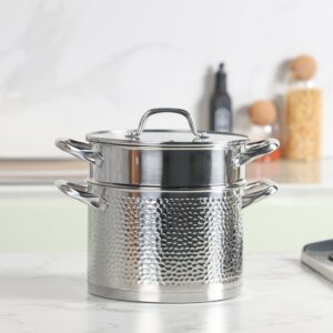 Couscoussier 6L en Inox 18/10 Martelé