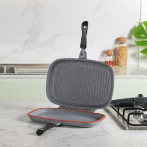 Daisini - Poêle Double Grille en Granite 35 cm Gris