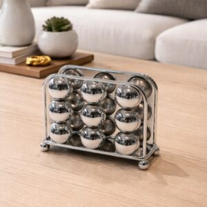 Porte-Serviettes Décoratif en Métal Argenté