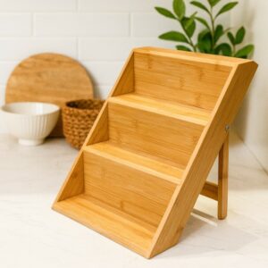 Présentoir à Épices en Bois 3 Niveaux