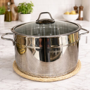 Faitout en Inox 18/10 Vivaldi 26 cm avec Couvercle Verre