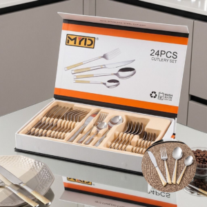 MYD –  Ménagère 24 Pièces en Inox 18/10
