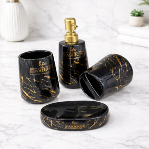 Ensemble d'Accessoires de Salle de Bain 4 Pièces en Céramique