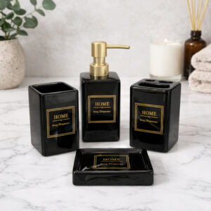 Ensemble d'Accessoires de Salle de Bain 4 Pièces en Céramique