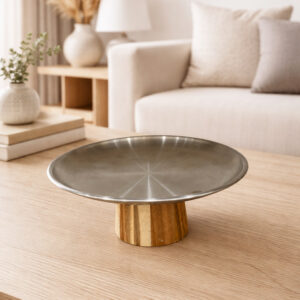 Plateau à Gâteau avec Base en Bois