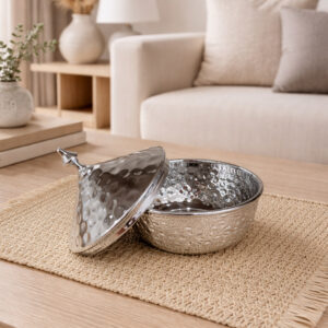 Bonbonnière Décorative en Métal Martelé