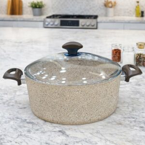 Faitout en Granite 28 cm avec Couvercle en Verre - Falez