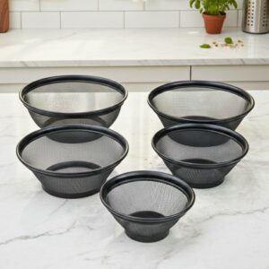 Lot de 5 Passoires en Métal Noir