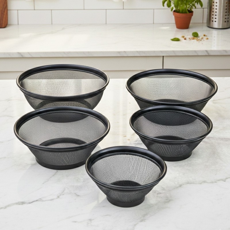 Lot de 5 Passoires en Métal Noir