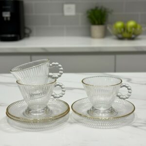 Service à Café au lait en Verre 12 Pièces