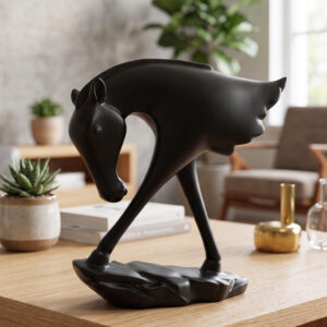 Statue Cheval Design Minimaliste en Résine